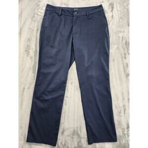 Lee Wrinkle Free High Rise Straight Leg Chino Pants Size 12 Short Blue Stretch